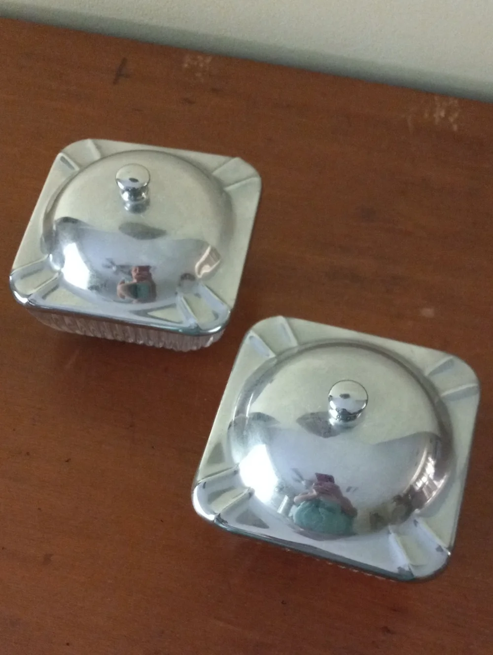 Continental Chrome Double Glass Condiment Server with Tray and Lidded Bowls